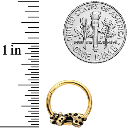 16G 3/8  Gold Tone Happy Giraffe Hinged Segment Ring