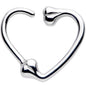 16G 3/8 Bone Heart Left Ear Closure Ring