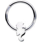 16G 3/8 Steel Nautical Seahorse Hinged Segment Ring