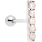 16G 1/4 White Faux Opal Quintuplet Cartilage Tragus Earring