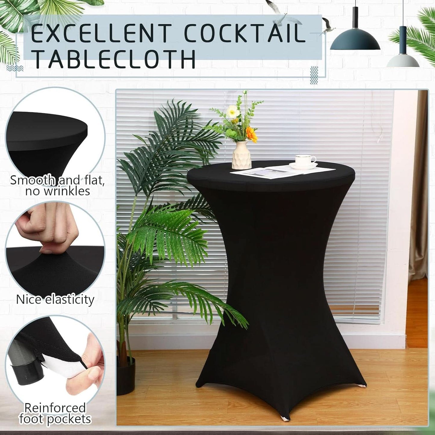 32 Inch Bar Height Folding Cocktail Tables Removable Legs