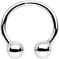 14G 1/2 Solid 14K White Gold Horseshoe Circular Barbell