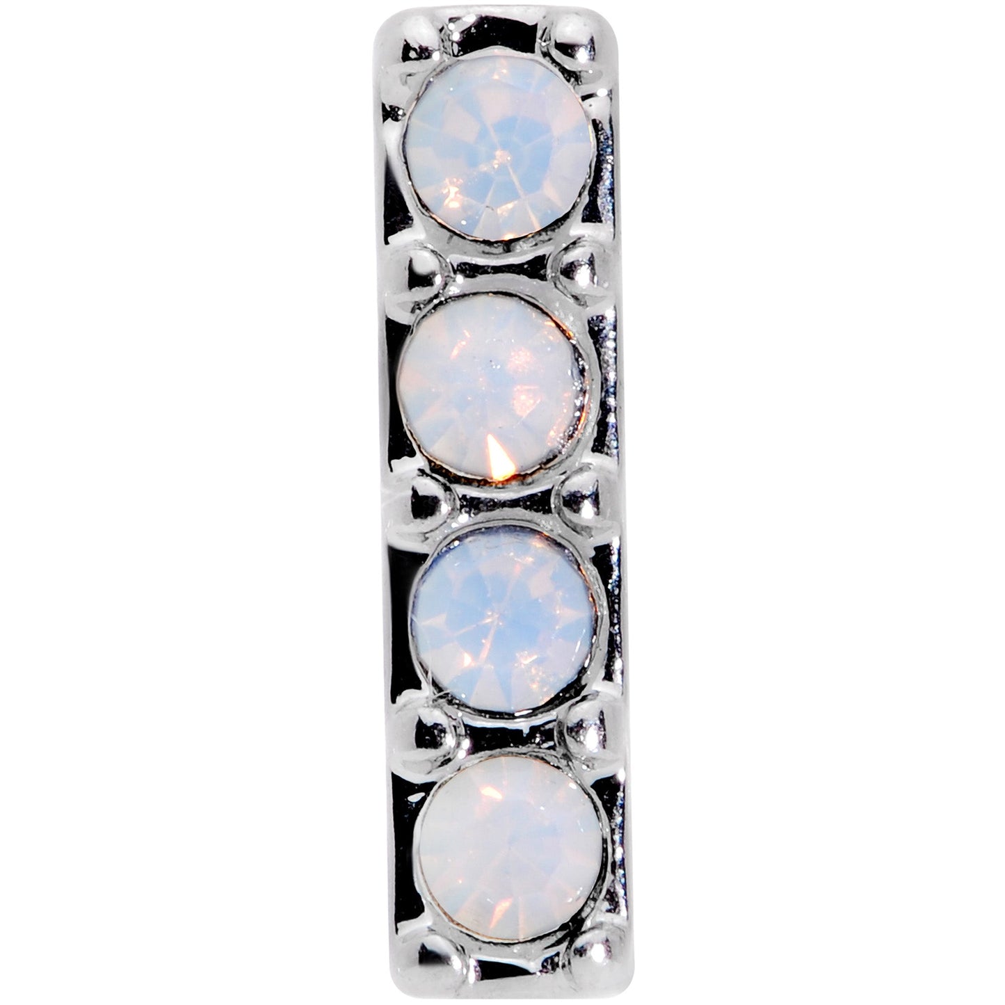 16G 5/16 White Faux Opal Quartet Cartilage Tragus Earring