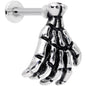 16G 5/16 Spooky Skeleton Hand Halloween Labret Monroe Tragus