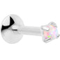 16G 1/4 2mm White Syn Opal G23 Titanium Internal Thread Labret