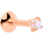 16G 1/4 2mm Syn Opal Rose Gold G23 Titanium Internal Thread Labret