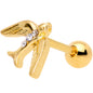 16G 1/4 Clear Gem Gold Tone Flying Bird Cartilage Tragus Earring