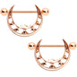 14G 9/16 Rose Gold Tone Man in the Moon Nipple Shield Set