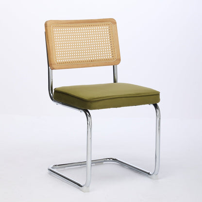 Mid Century Modern Dining Chairs Set of 2, Velvet Accent Chairs with Natural