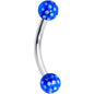 16G 5/16 Blue Polka Dot UV Reactive Acrylic Ball Curved Barbell