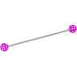 14G Purple White Polka Dot UV Industrial Barbell 38mm