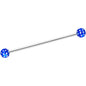 14G Blue White Polka Dot UV Industrial Barbell 38mm
