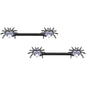 14G 5/8 Clear Gem Black Sexy Heart Spider Barbell Nipple Ring Set