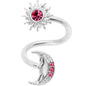 14G 7/16 Pink Gem Moon Spiral Twister Belly Ring