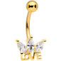 Clear Gem Gold Tone Crown of Love Belly Ring