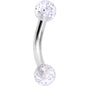 14G 5/16 Clear Speckled Acrylic End Curved Eyebrow Ring