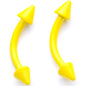 16G 5/16 Yellow Glow in the Dark Cone End Curved Barbell Set of 2