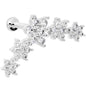 16G 5/16 Clear CZ Gem Floral Internal Thread Labret