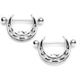 14G 7/8 Starry Crescent Moon Nipple Shield Set
