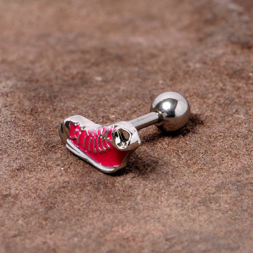 16G 1/4 Pink High Top Sneaker Cartilage Tragus Earring