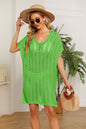 Openwork Side Slit Knit Dress