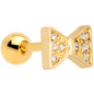 16G 1/4 Clear Gem Gold Tone Bow Tie Cartilage Tragus Earring