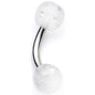 16G 1/4 Clear Speckled Acrylic Ends Curved Barbell