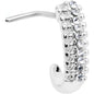 20G 5/16 Clear Gem Texture Faux Hoop L Shaped Nose Ring