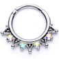 16G 3/8 Aurora CZ Gem Triangles Septum Clicker