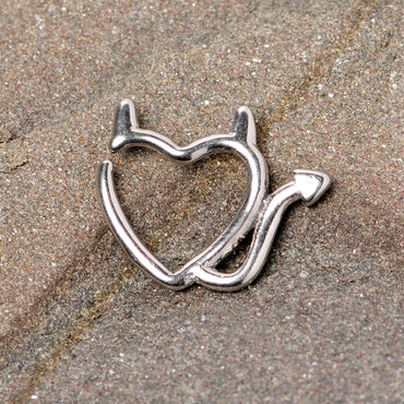 16G 1/4 Little Devil Halloween Heart Closure Ring