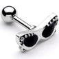 16G 1/4 Clear Gem 50s Retro Sunglasses Cartilage Tragus Earring