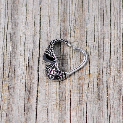 16G 3/8 Skull Halloween Right Heart Closure Ring