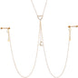 14G 5/8 Clear Gem Gold Tone Heart Star Nipple Chain Necklace