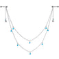14G 5/8 Blue Gem Moon Star Double Dangle Nipple Chain