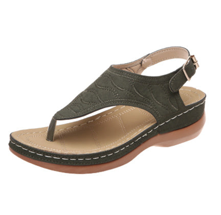 Summer Shoes Roman Retro Style Clip Toe Sandals Women Ankle Buckle Shoes
