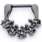 16G 5/16 Black Scary Skeletons Halloween Septum Clicker