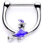 16G 5/16 Blue Spooky Witch Halloween Septum Clicker
