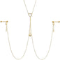 14G 5/8 Clear Gem Gold Tone Sun Heart Star Nipple Chain Necklace