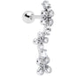 16G 1/4 Clear CZ Gem Loopy Garland Flower Cartilage Tragus