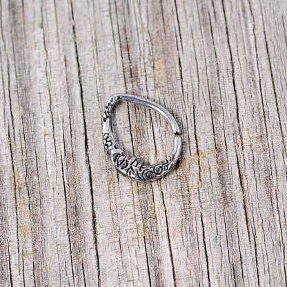 16G 3/8 Man in the Crescent Moon Teardrop Right Ear Closure Ring