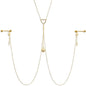 14G 5/8 Aurora Gem Gold Tone Sun Heart Star Nipple Chain Necklace