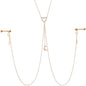 14G 5/8 Aurora Gem Gold Tone Heart Star Nipple Chain Necklace