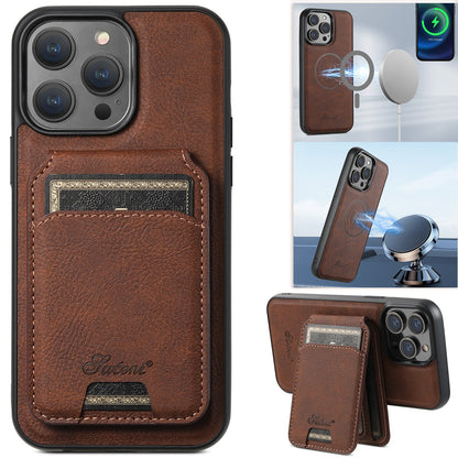 TPU Magnetic iPhone Case - Card Slot and Stand, iPhone 16-17