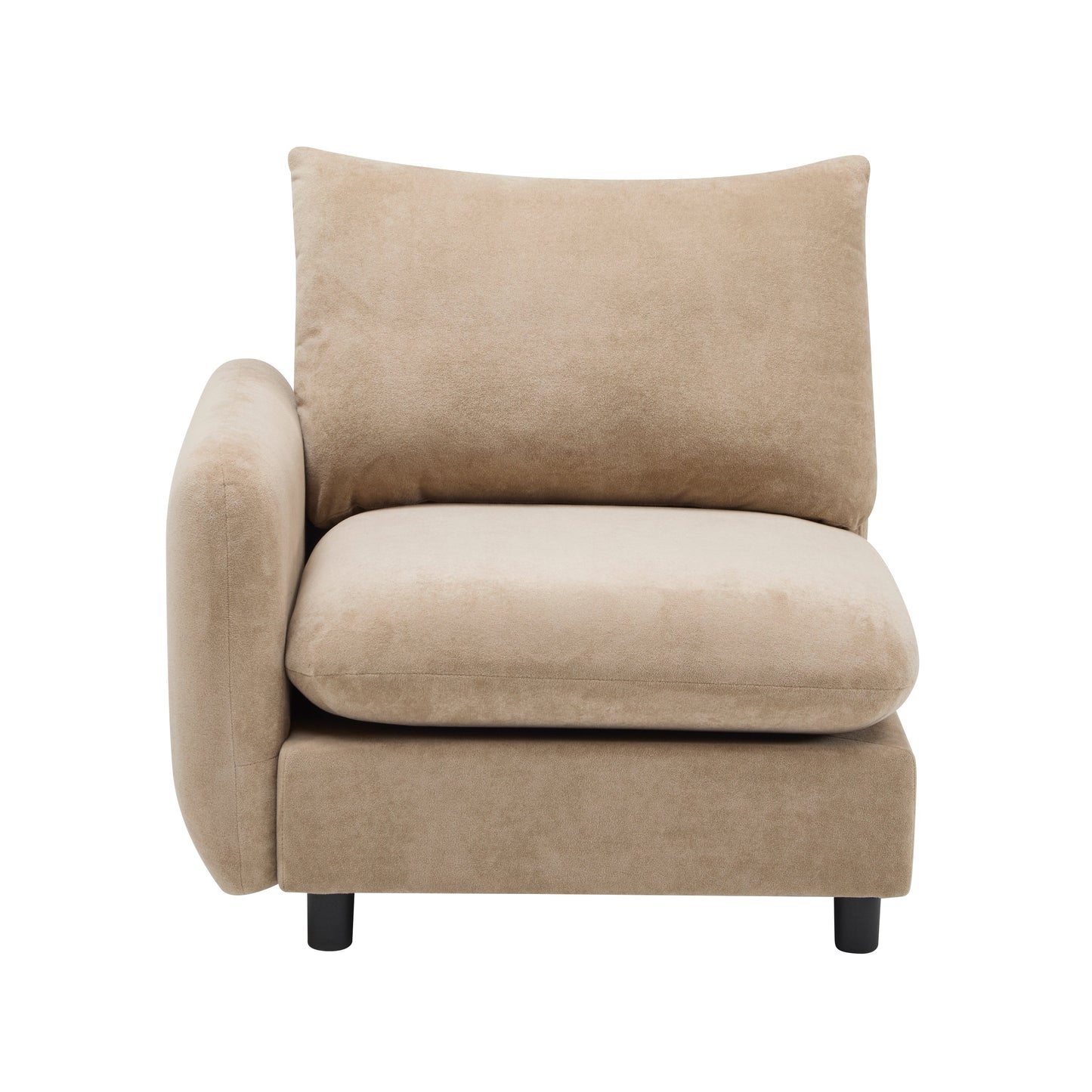 Sectional Sofa Modular Velvet Camel 2 Seat 69 In Eucalyptus Frame