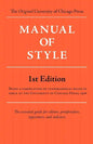 Manual of Style (Chicago 1st Edition) - Paperback