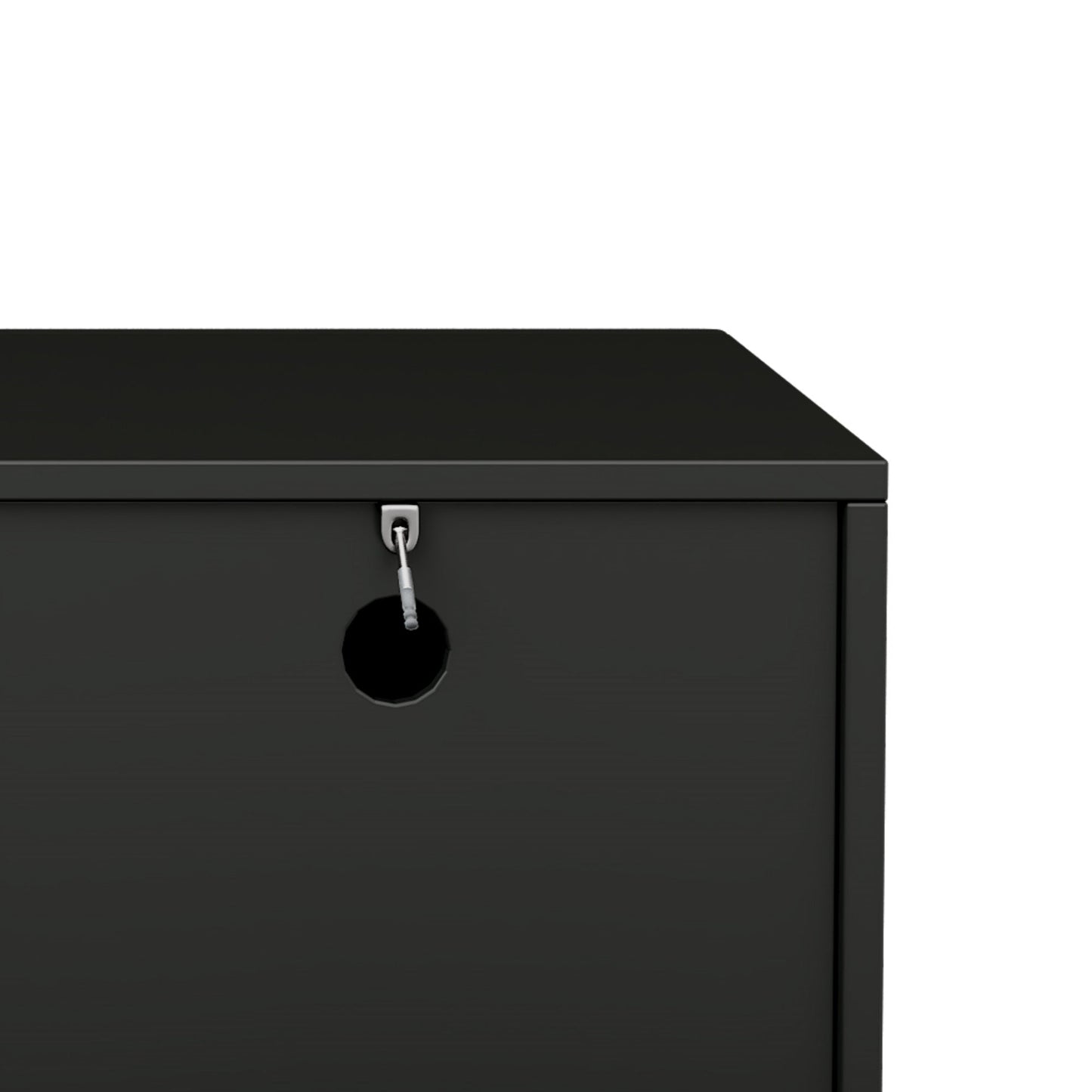 TV Stand Wavy Door Black MDF 4-Cabinet Cylindrical Legs Fits 70 In TV