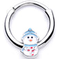 16G 3/8 Snowman Winter Holiday Christmas Septum Clicker