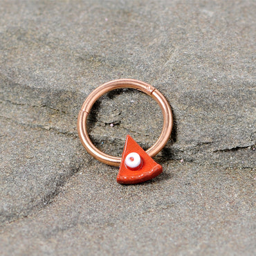 16G 3/8 Rose Gold Tone Pumpkin Pie Holiday Hinged Segment Ring
