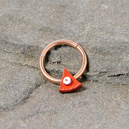 16G 3/8 Rose Gold Tone Pumpkin Pie Holiday Hinged Segment Ring