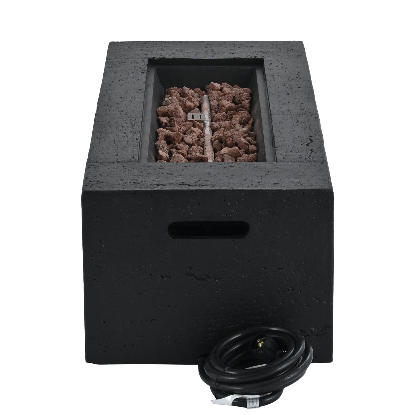 Rectangular Propane Fire Pit 40000 BTU 41.9" Black Gray MGO